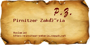 Pirnitzer Zakária névjegykártya